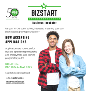 BizStart program poster for the December 2024 to March 2025 cohort